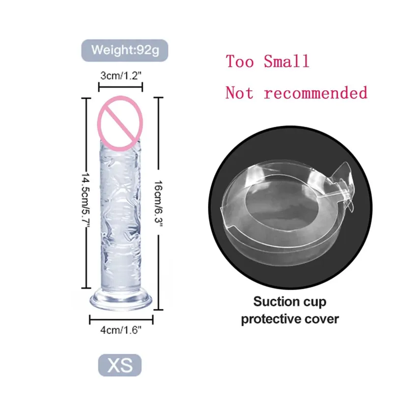 Transparent Big Dick 6 Sizes Realistic Jelly Dildo Soft Vaginal Masturbators Women Gay Penis Anal Sex Toys Suction Cup