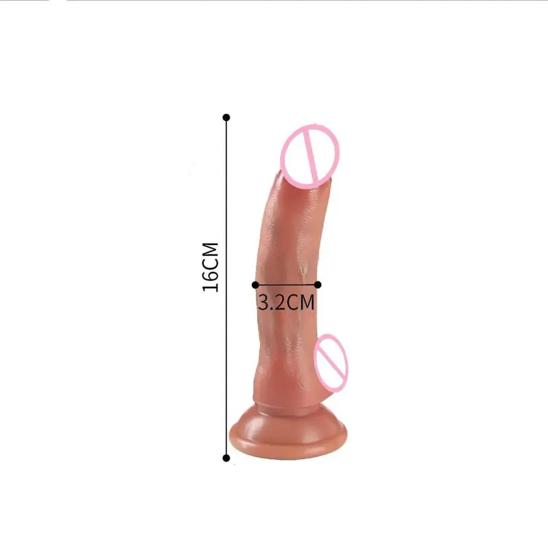 Soft Realistic Skin Feel Human Penis Cheap Dildo Double Silicone Suction Cup Thick Dick Anal Sex Toys Men Women Gay Strapon Cock