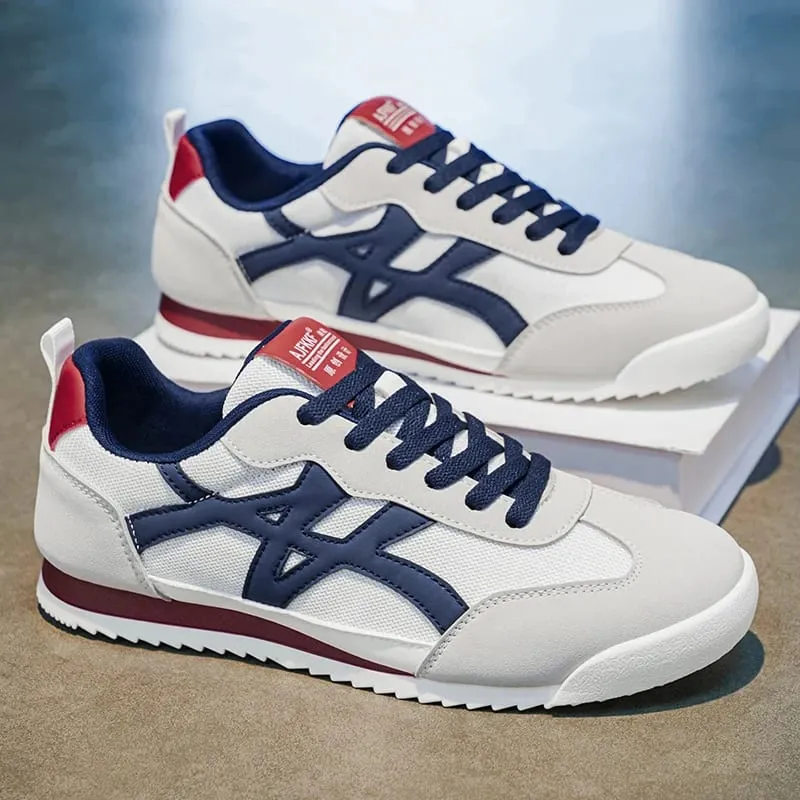 Forrest Gump Shoes for Men Mesh Breathable Retro Casual Sports Shoes Lightweight Soft-Soled Versatile Running Shoes Trendy Sneakers for Students' Daily Commuting