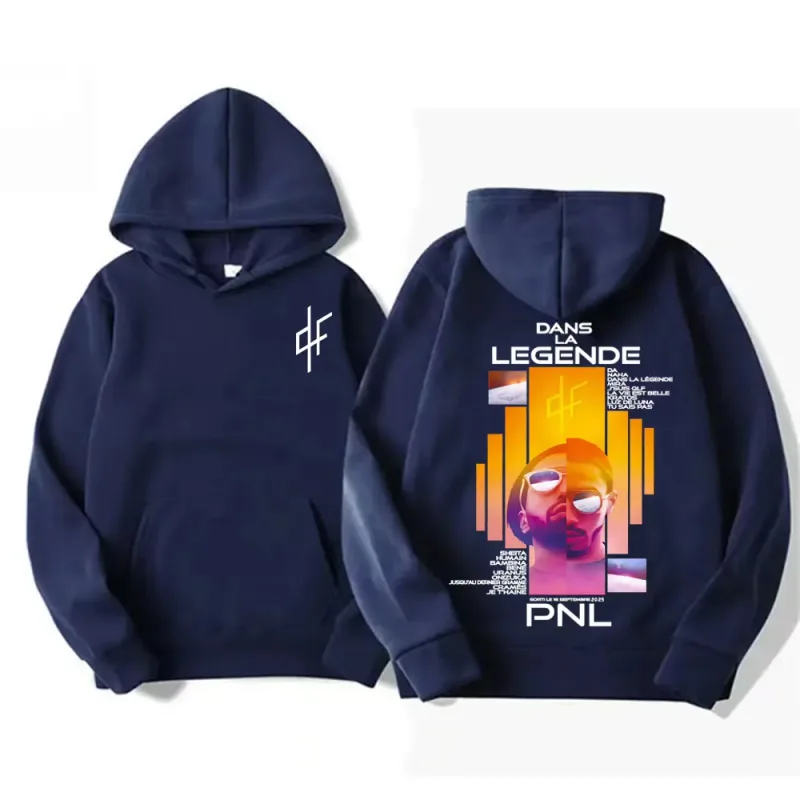 Französischer Rapper Le Monde Chico PNL Album Cover Hoodies Herrenbekleidung Hochwertige Fleece-Sweatshirts Mode Hip Hop Retro Hoodie