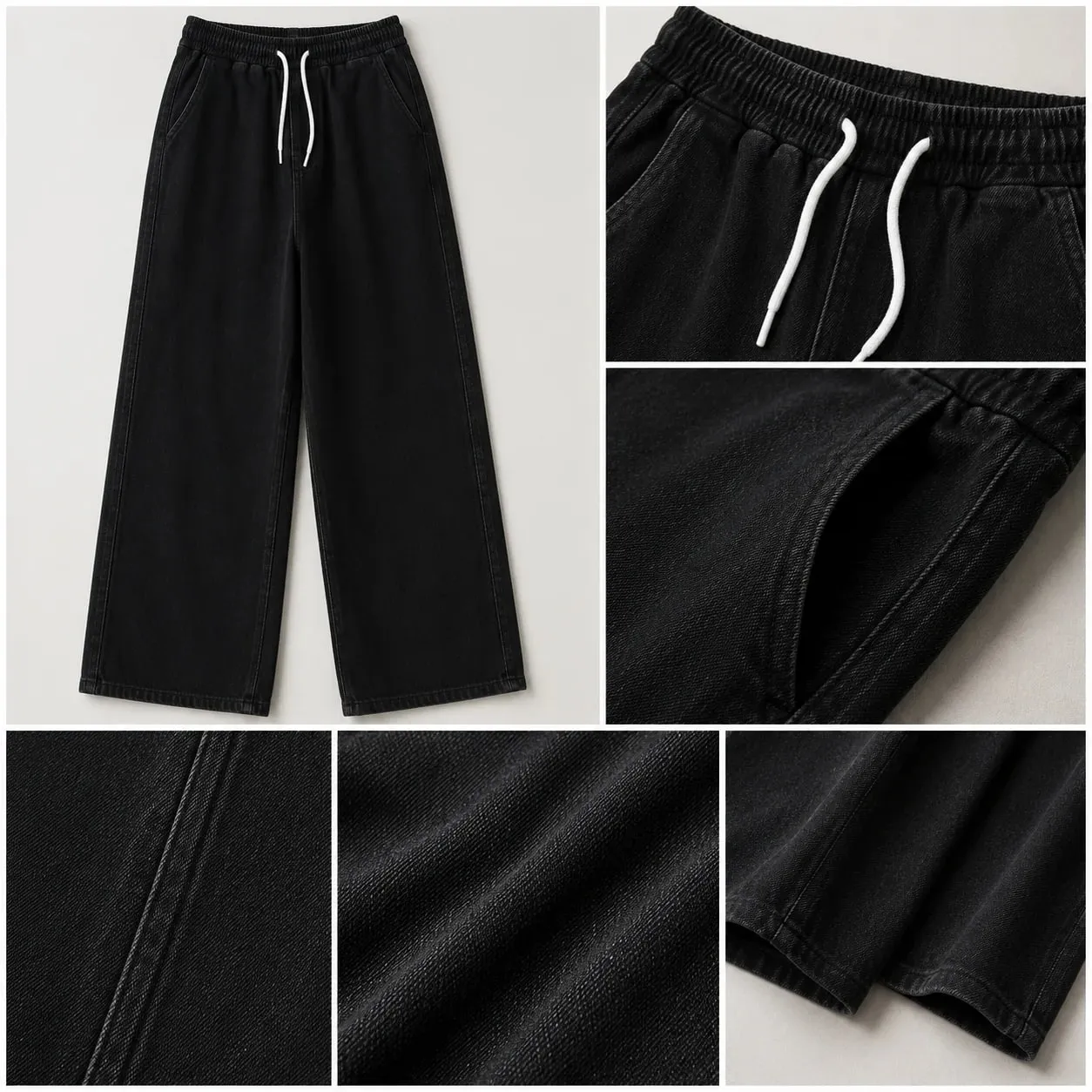 2026 New Streetwear Loose Jeans Men Korean Style Fashion Loose Straight Wide Leg Pants Men's Brand Clothing Black Light Blue