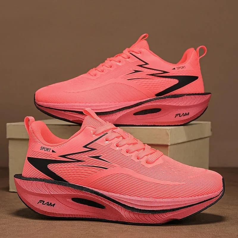 Marathon Men Sports Running Shoes Women's Carbon Board Air Cushion Breathable Athletic Lightweight Comfortable Nonskid Sneakers