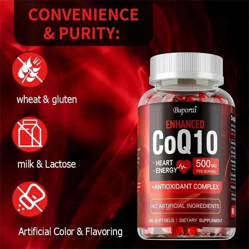 輔酶 Q10 補充劑 - 促進心血管和心臟健康 抗氧化劑為整體健康提供能量
