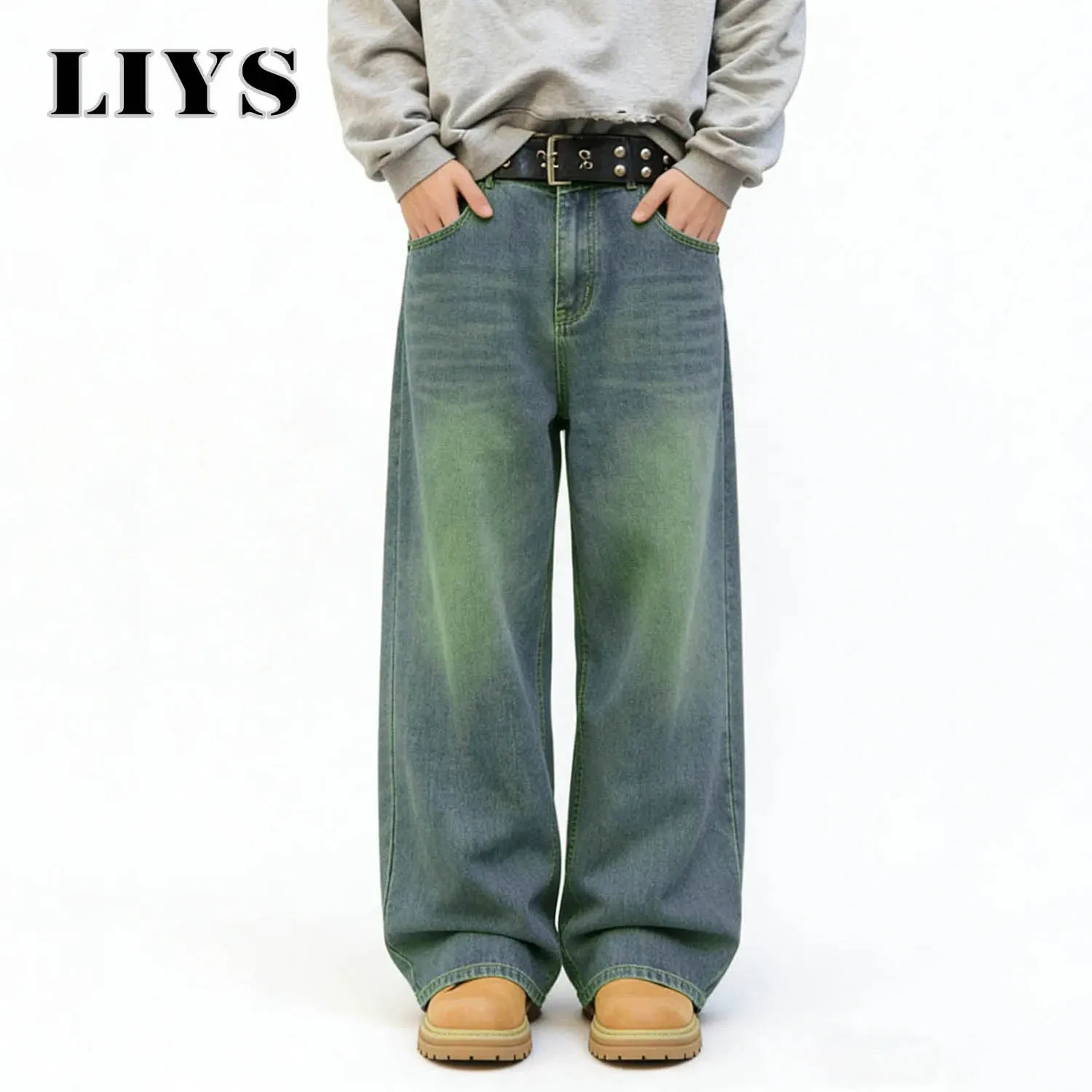 American Retro Men's Women's Ultra Baggy Wide Leg Jeans Four Seasons Street Oversized Fashion Denim Pants Unisex Clothes