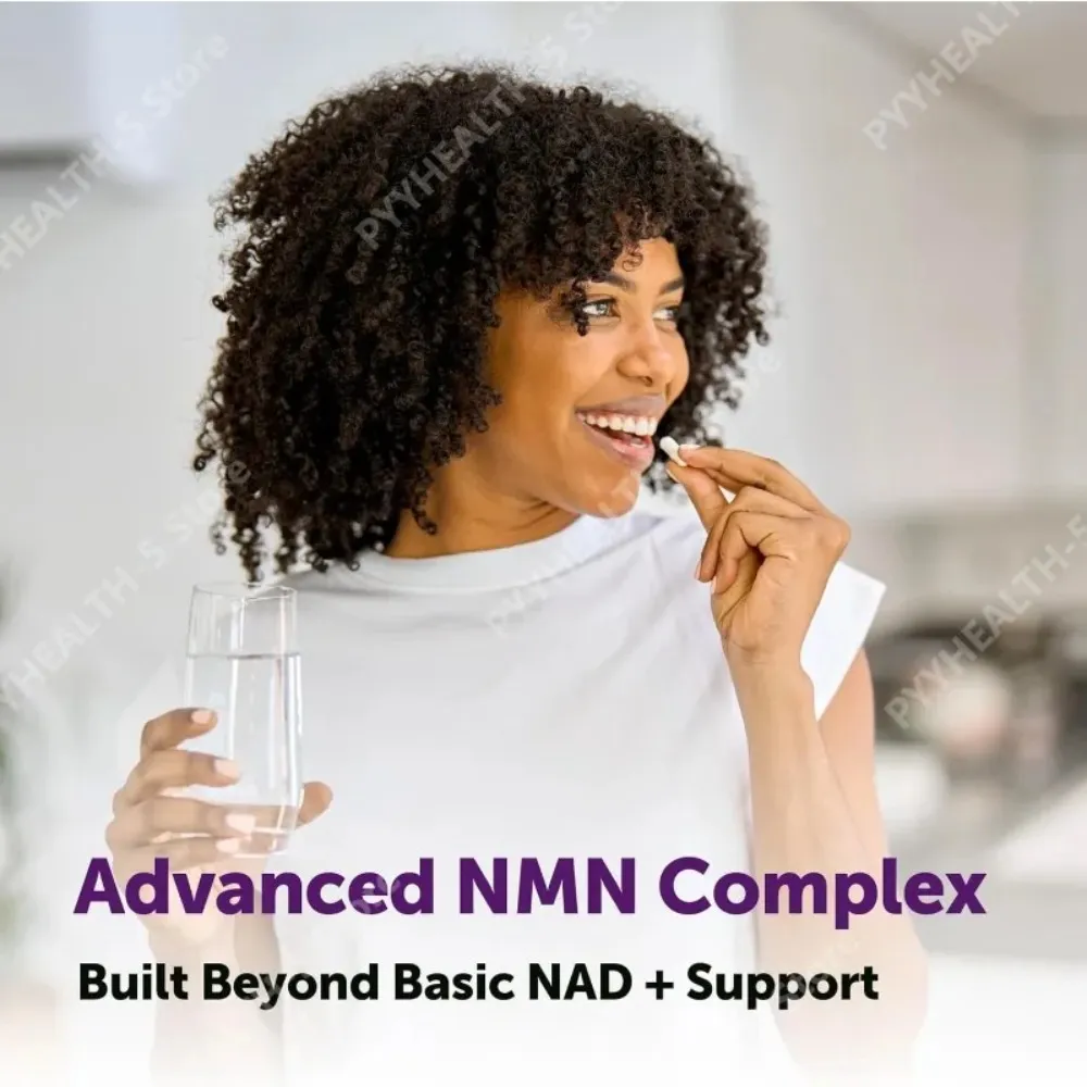 NMN-Kapseln 1000 mg pro Portion mit Resveratrol CoQ10, Vitamin C, vegane Formel, tägliche Wellness-Ergänzung, saubere Inhaltsstoffe, 120 ct