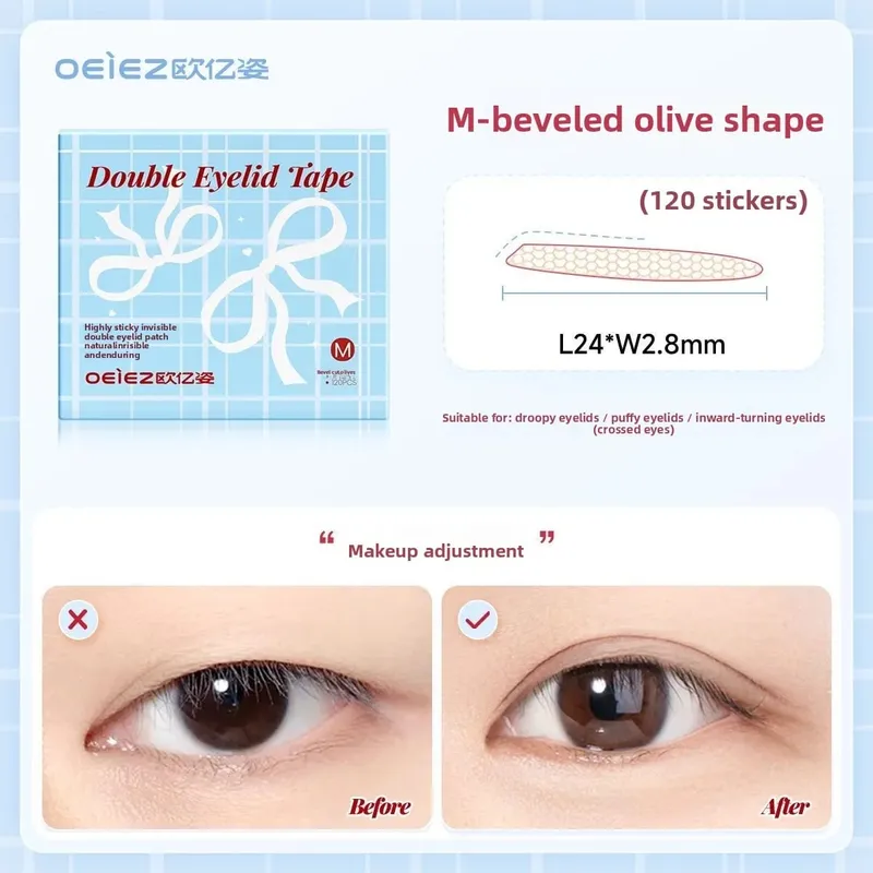 Double Eyelid Tape Invisible Eyelid Stickers for Monolids Hooded Droopy Puffy Eyes Instant Eye Lift Sweat-proof Breathable