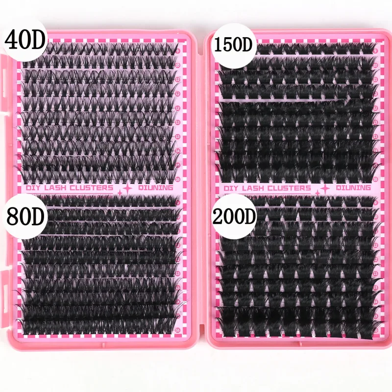 800PCS Lash Extension Kit DIY Clusters Eyelash Extension Kit Lashes Kit with Lash Bond and Seal Lash Tweezers