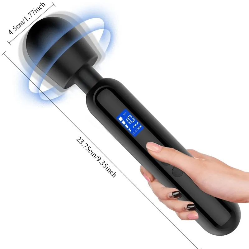 Vibromasseur AV puissant pour femmes, baguette magique, stimulateur de Clitoris du point G avec affichage LED, masseur de Muscles, masturbateur, jouet sexuel pour adulte