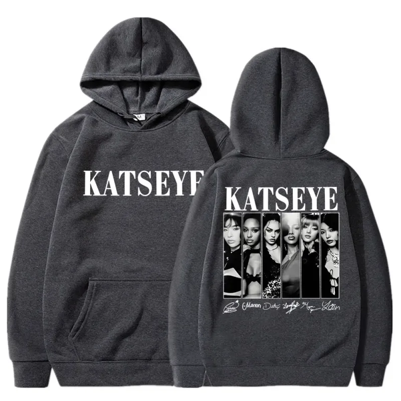 Limted Kpop Katseye Print Hoodies Vintage Trendy Men Women Y2k Hoody Sweatshirt Fleece Oversized Tracksuit Streetwear Fans Gifts
