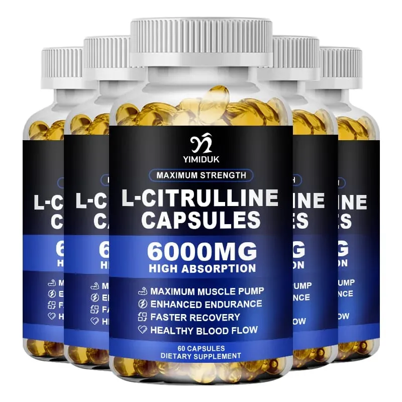 Maximum Strength L-Citrulline Capsules Support Blood Vessels Stamina Muscle Soreness for Bodybuilding & Strength Training