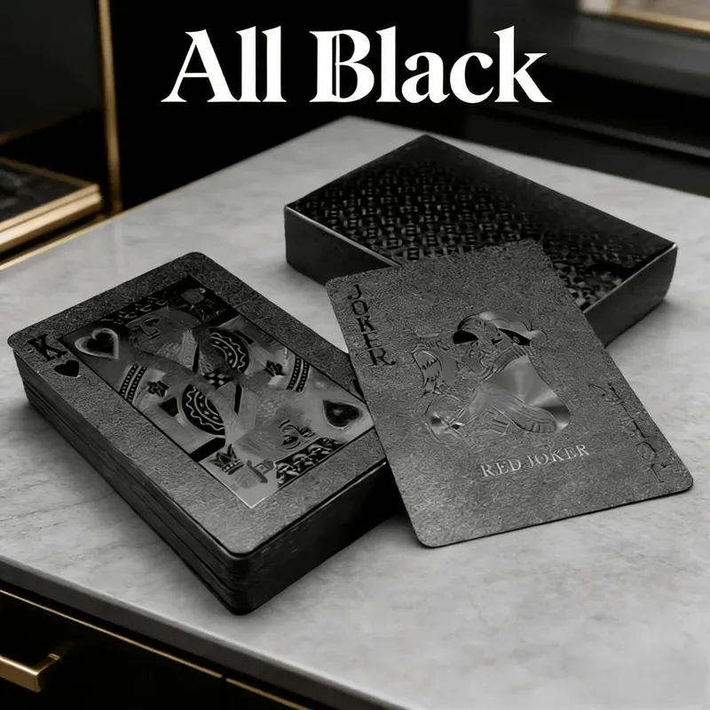 Luxury PVC Playing Cards Gold & Silver Inlaid Design Frosted Finish for Easy Shuffle Waterproof & Fold-Resistant Game Night