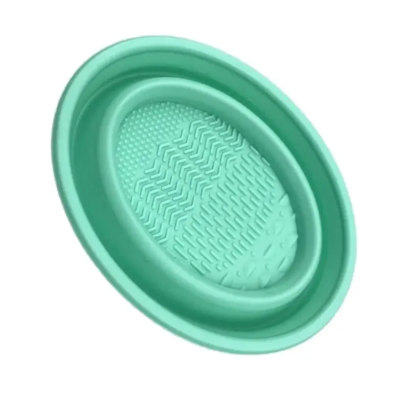 Folding Powder Puff Cleaning Bowl Eyeshadow Brushes Wash Clean Mat Beauty Tools Scrubber Box Soft Silicone Makeup Brush Cleaner
