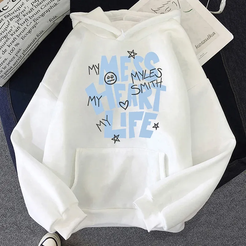 Myles Smith My Mess Tour Hoodies High Street with Hooded Long Sleeve Sweatshirts Hip Hop Unisex Casual Popular Trends Clothing
