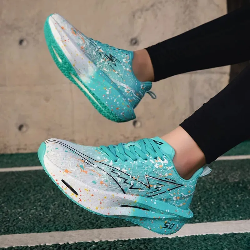 Marathon Men Sports Running Shoes Carbon Board Air Cushion Breathable Lightweight Women's Comfortable Athletic Nonskid Sneakers