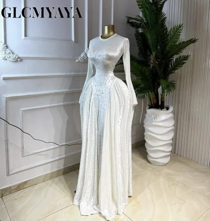 CM.YAYA Women O-neck Long Sleeve Pleated Inner A-line Maxi Dress 2026 Evening Sexy Party Birthday Vacation Long Dresses Vestidos