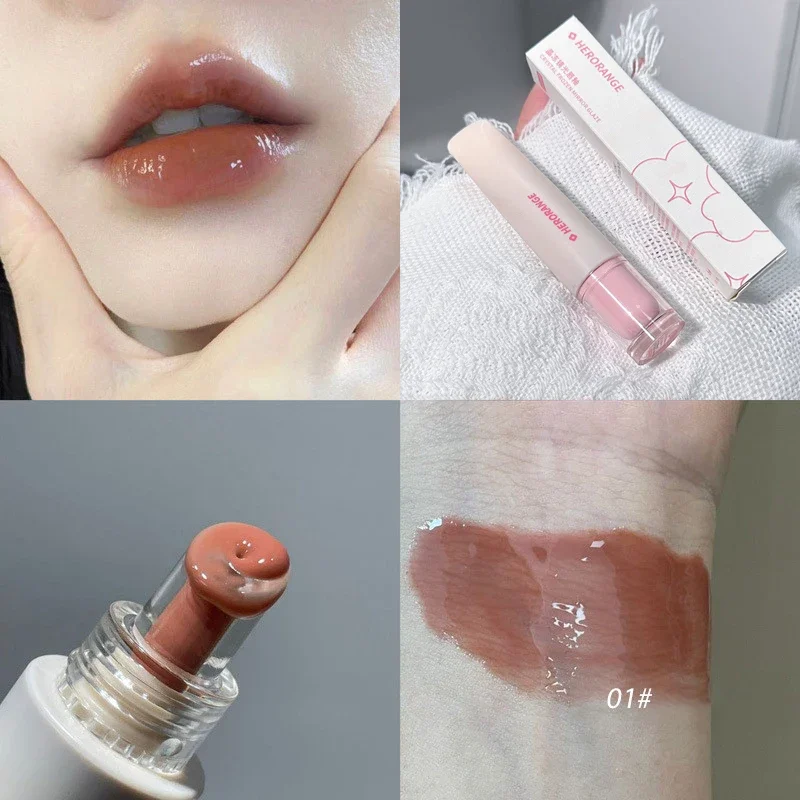 Jelly Lip Gloss μακράς διαρκείας Mirror Water Lip Glaze Έγχρωμο ενυδατικό κραγιόν Κρυστάλλινο λαμπερό κραγιόν με λαμπερή απόχρωση χειλιών Κορεάτικο μακιγιάζ φροντίδας χειλιών