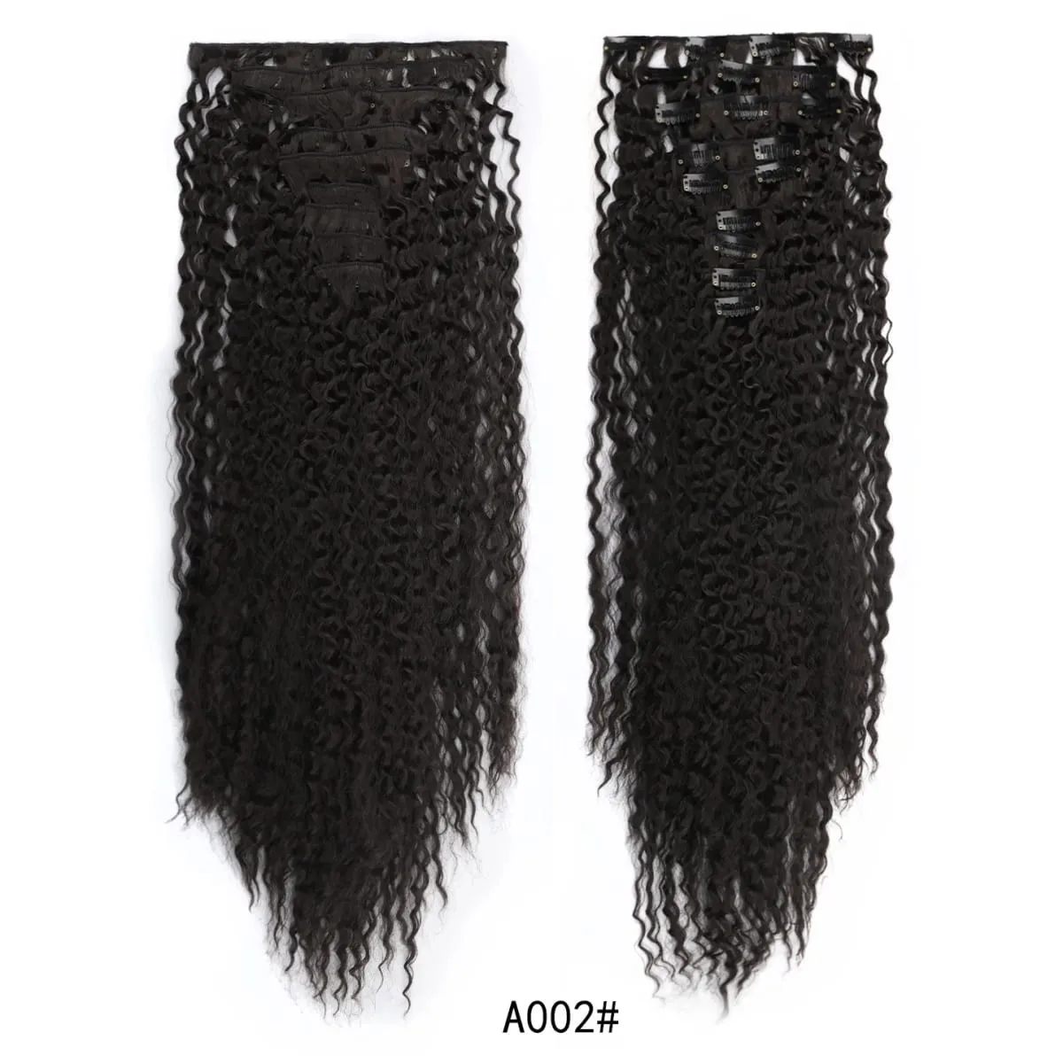 9PCS Clip-in Hair Extensions Kit Long Soft Curly Hair Extension Synthetic Kinky Curly Hairpieces Full Head Fake Pieces for Women