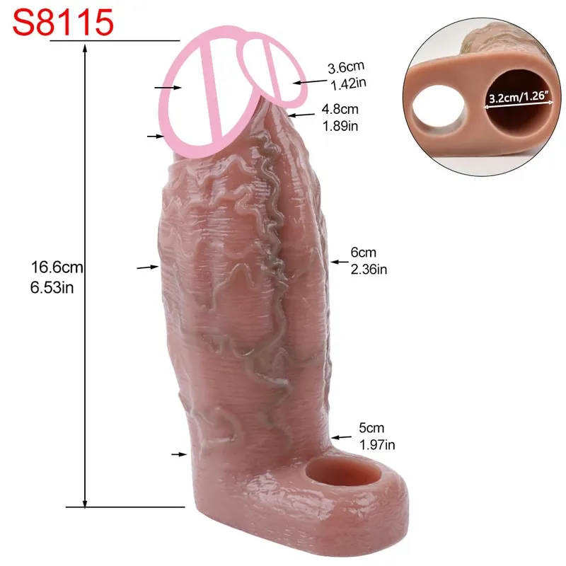 Đóng Đầu Thực Tế Dương Vật Tay Đồ Chơi Tình Dục Cho Nam Trì Hoãn Xuất Tinh Dick Mở Rộng Dành Cho Các Cặp Đôi Khoái Cảm Tình Dục Sexshop