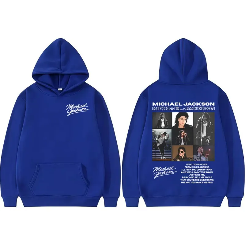 King of Pop Michael Jackson Tour Retro Hoodies Men's Clothing Harajuku Hip Hop Style Sweatshirts Casual Cozy Oversized Pullovers