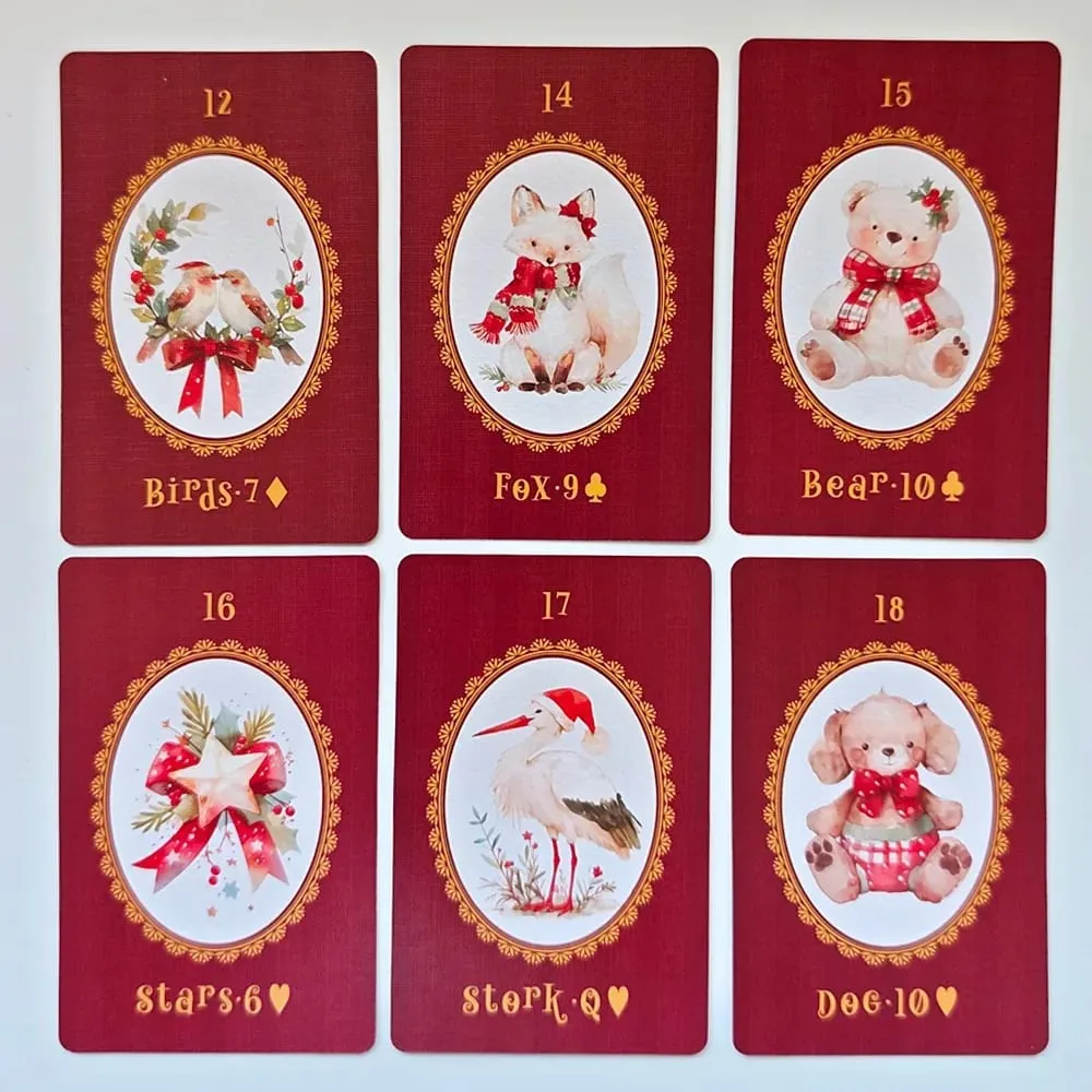 Christmas Carol Lenormand Oracle Cards 42PCS Christmas Watercolor Tarot Deck 6*9cm Divination Board Game Christmas Gift