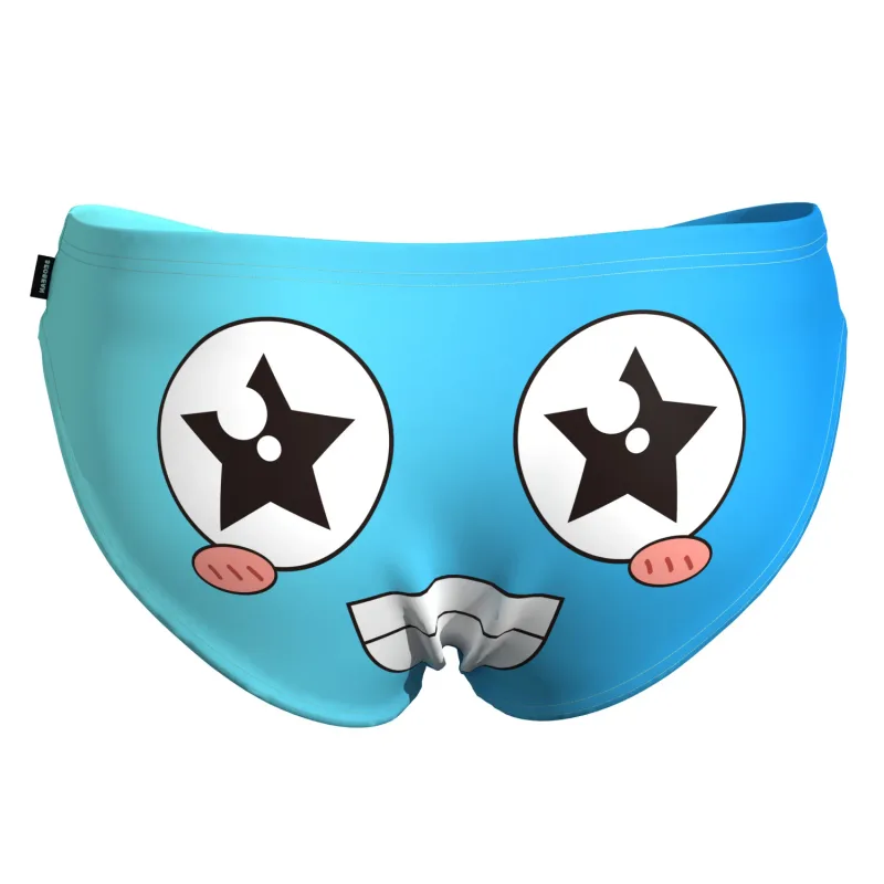 Men's Low Waist Briefs Breathable Gradual Cartoon Print Underwear Sexy Triangle Pants for Men