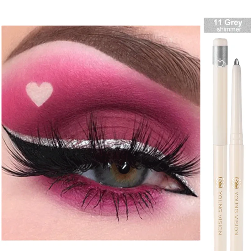 1Pc Ultra-fine Matte Smooth Eyeliner Waterproof Green Purple Colorful Eyeliner Gel Pencil Matte White Eye Lying silkworm Makeup