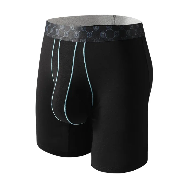 Bamboo Fiber Boxer Shorts Mens Underwear Cueca U Convex Pouch Panites Man Extended Long Underpant Male Plus Size Boxers M-XXL