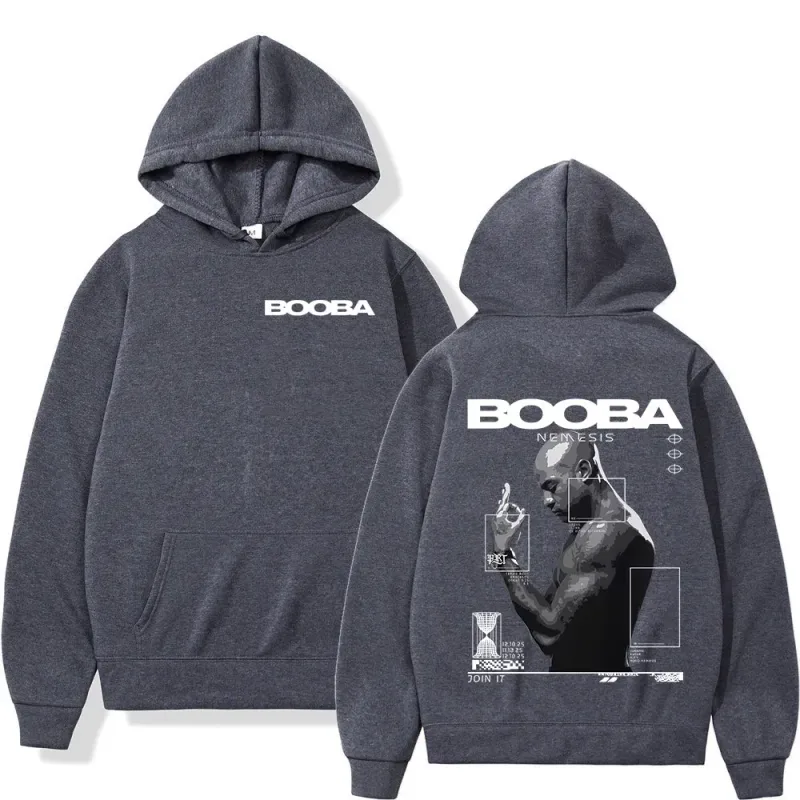 France Rapper Booba Nero Nemesis Hoodies Men's Clothing Retro Fashion Hip Hop Long Sleeves Hooded Sweatshirts Oversized Pullover