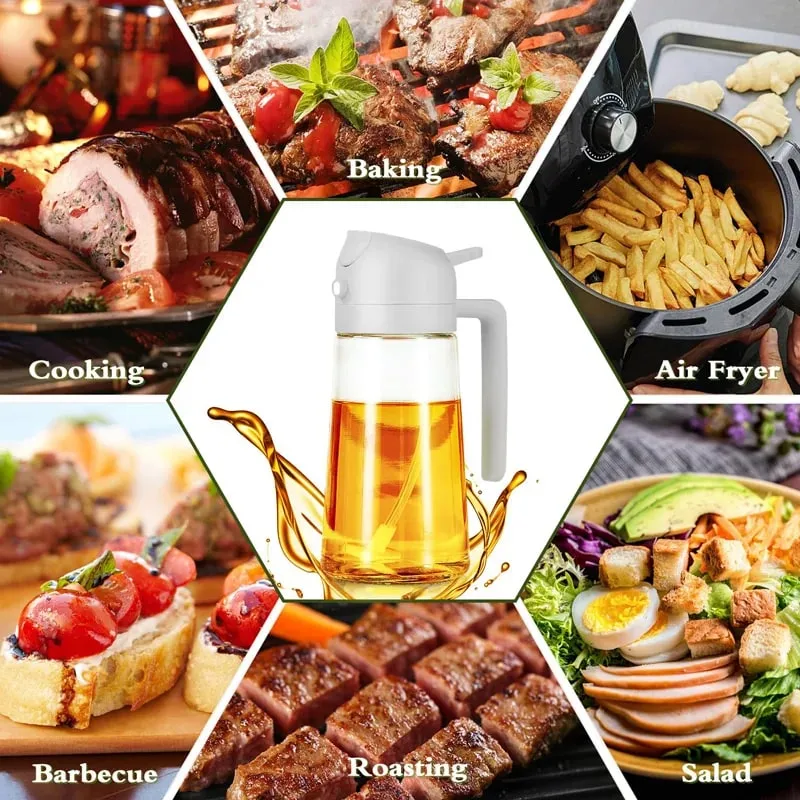 תרסיס שמני מטבח תרסיס שמן זית Cruet ספריי בית מטבח מטיגון אוויר תרסיס קמפינג מנגל בישול בקבוק שמן פלסטיק 200/300 מ"ל/500 מ"ל