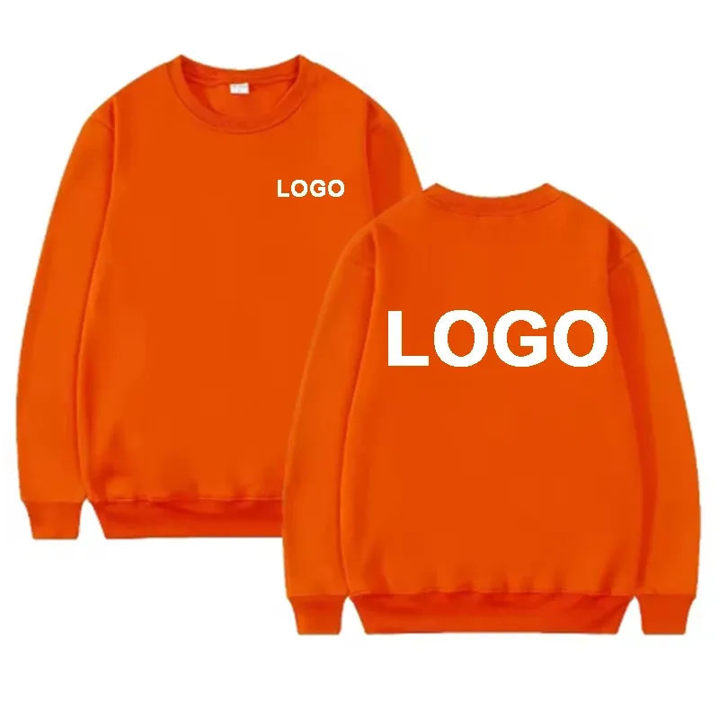 DIY Design Round Neck Hoodies Men Fashiong Customized Printed Loose Long Sleeve Pullover Women Casual Streetwear Sweatshirts
