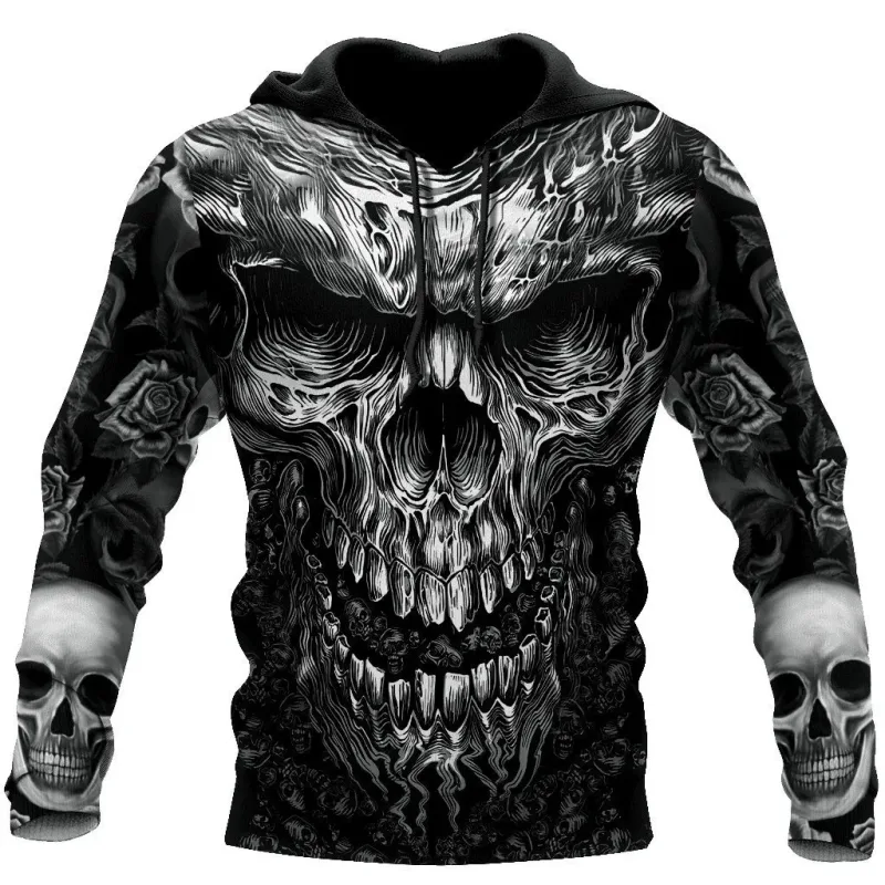 Vintage Skull 3D Print Hoodie Men/Women Casual Fashion Hoodies 2026 Pullover Sweatshirts Oversized Unisex Men Coat