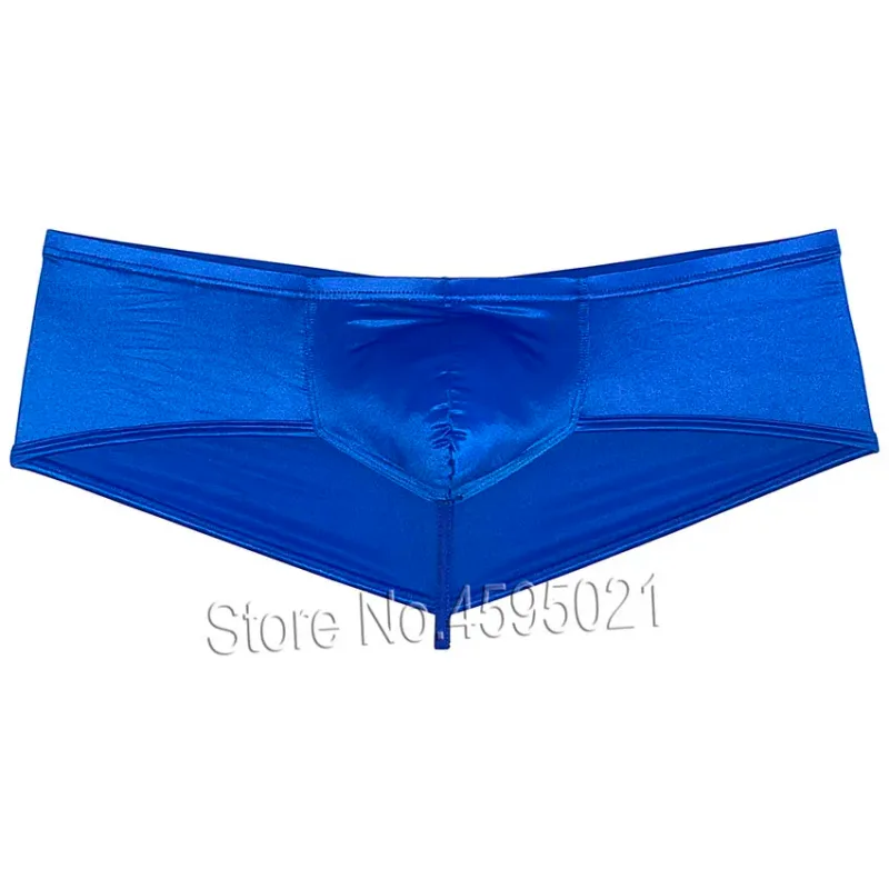 Men's Ice Silky Underwear Thong Cheeky Briefs Glossy Wet Look Bikini Briefs Solid Shiny Low Rise Beach Bikini Briefs Underpant
