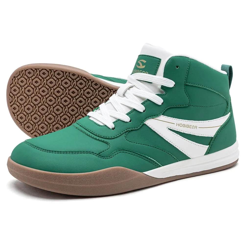 Wide Toe Box Walking Boots Unisex Artificial Leather Mid-Top Outdoor Ankle Shoe Lace Up Non-Slip Running Shoes