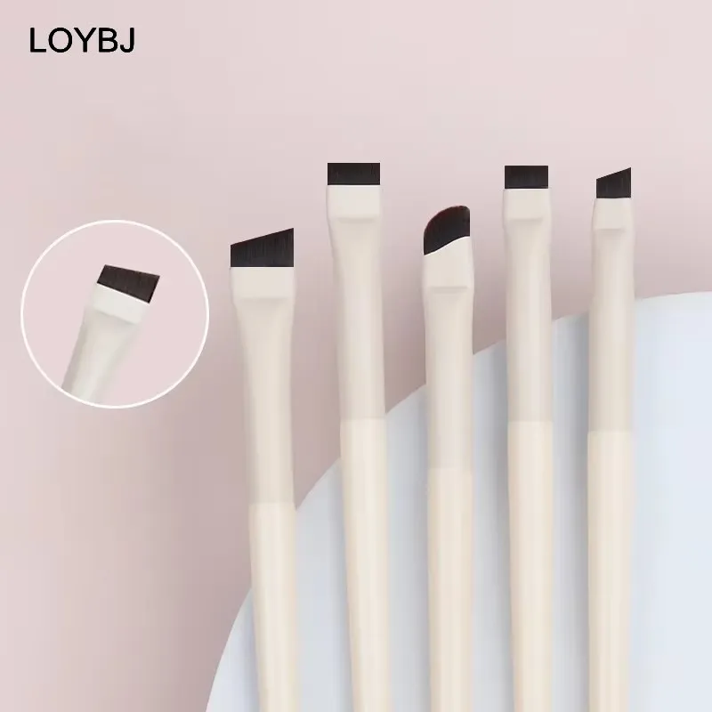 Upgrade Blade Eyeliner Brush Set Ultra Thin Fine Angle Flat Eyebrow Brush Under The Eye Place Precise Detail Brushes Ivory