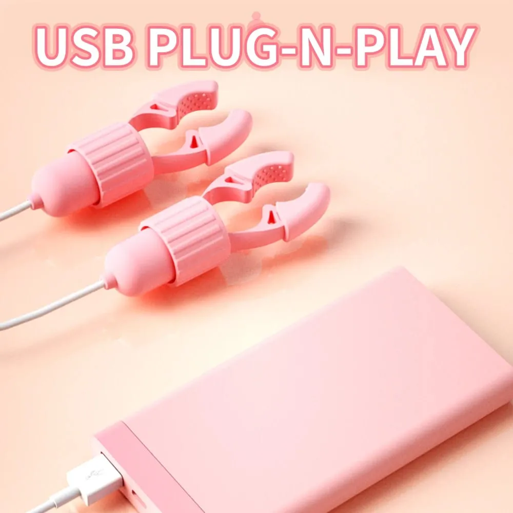 Nipple Clamps Vibrator Breast Massage Tongue Licking Sucking Vibrating Clit Stimulator Female Maturbator Adult Sex Toy For Women