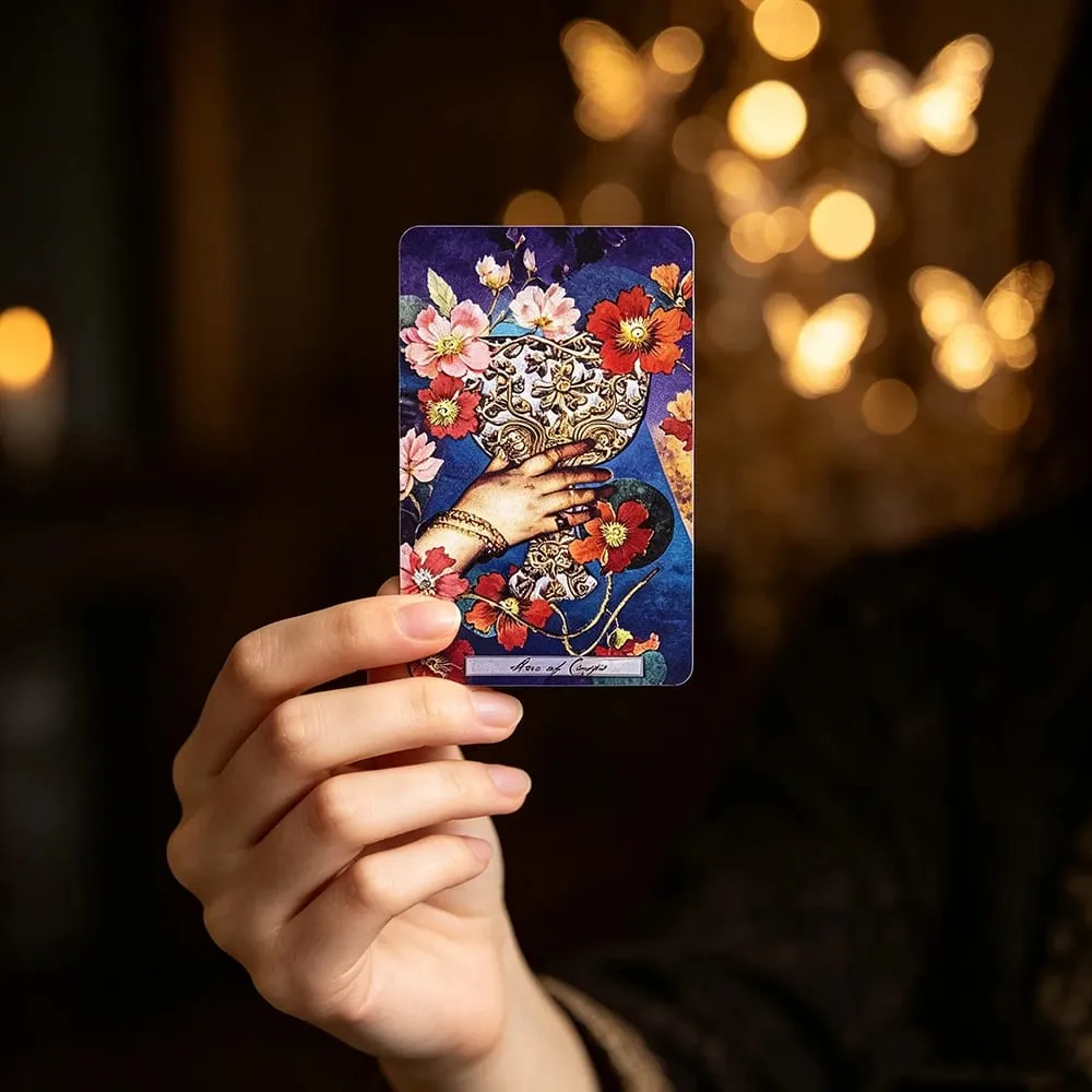 稀有塔羅牌深藍色藝術繪畫塔羅牌 78 張占卜卡遊戲精神冥想收藏禮物
