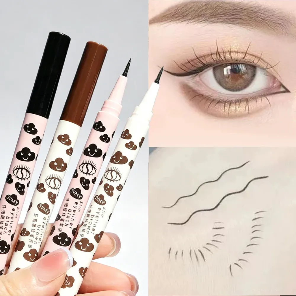 Ultradünner, natürlicher, mattflüssiger Eyeliner-Stift, wasserdicht, schnell trocknend, Seidenraupenstift für die unteren Wimpern, hochpigmentiertes, glattes Augen-Make-up-Werkzeug