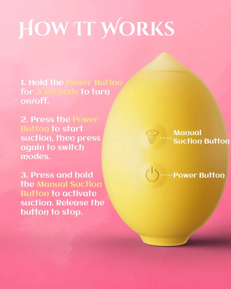 Lemon Vibrator Sucking Vibrator Clitoral Stimulator with 10 Sucking Modes Silicone Clitoral Sucker Womens Couples Sex Toy 18+