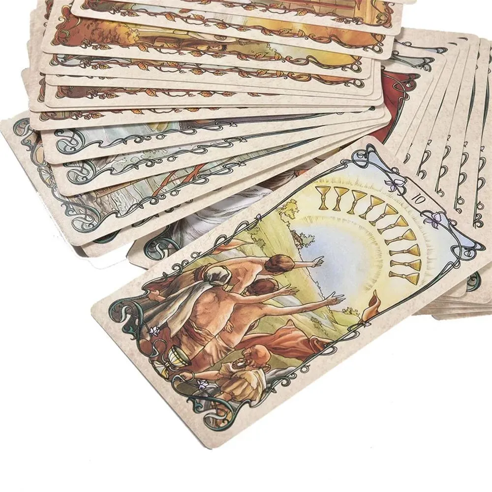 Tarot Mucha Cards Tarot Deck Card Game Toy Tarot Divination Card Game Board Guidance Divination