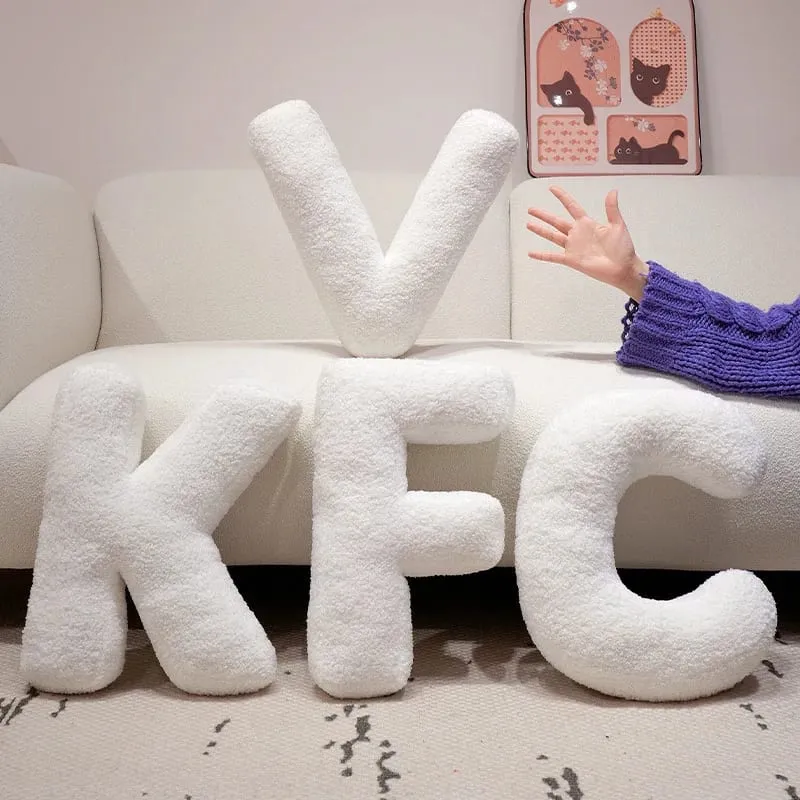 Hot Wholesale Cozy English Letters Pillow Sofa Cushion Living Room Decor 26 Letter Stuffed Doll Toy Kids Teaching Words Game Kid