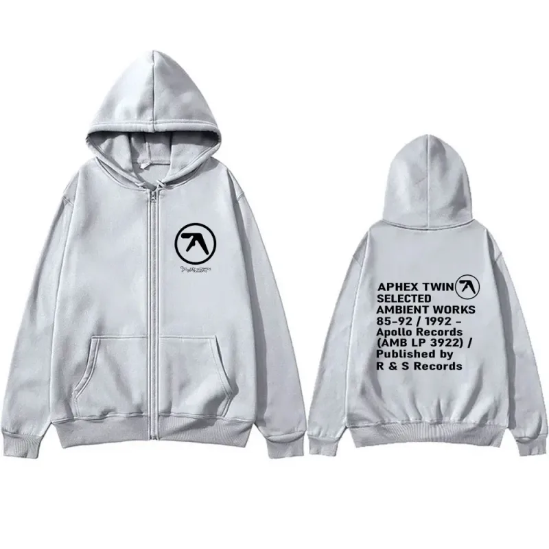 Aphex Twin Graphic Zipper Hoodie Men Women Casual Vintage Zip Up Hoodies Male Fashion Gothic Jacket Coat Oversized Streetwear — image 9