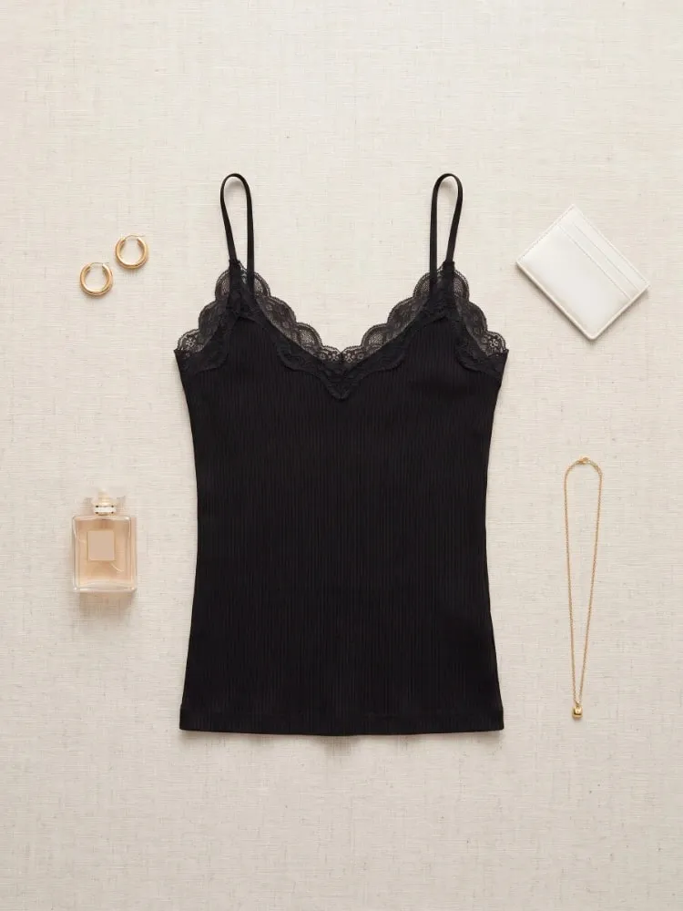 Summer 2026 Coquette Y2k Clothes Korean Lace Women Tank Top Cute Camis Sexy White Crop Top Female Sleeveless Black Vest