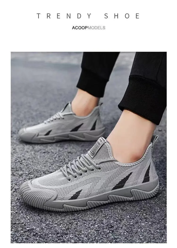 Men Casual Sneakers Breathable Leisure Sports Air Mesh Shoes Versatile Running Soft Sole Men's Trendy Shoes Flat Male Sneakers