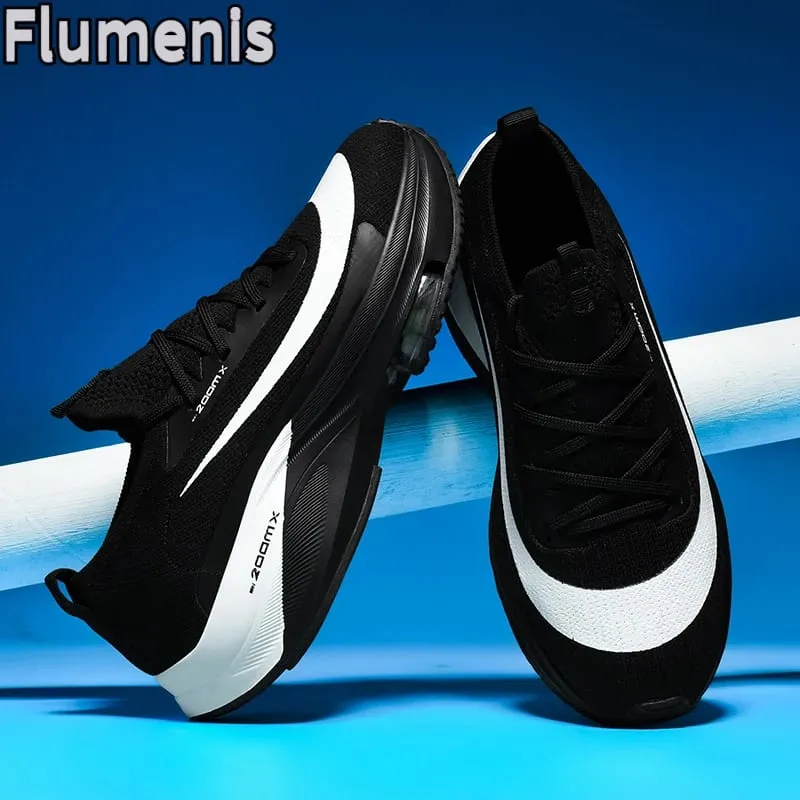 Men's Running Shoes Breathable Racing Cushioning Outdoor Running Shoes Casual Non Slip Mesh Off-Road Shoes