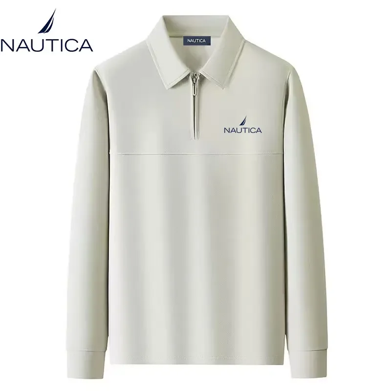 Nautica men's and women's half-zip front-neck pullover sweaters for autumn and winter high-quality casual business sweatshirt