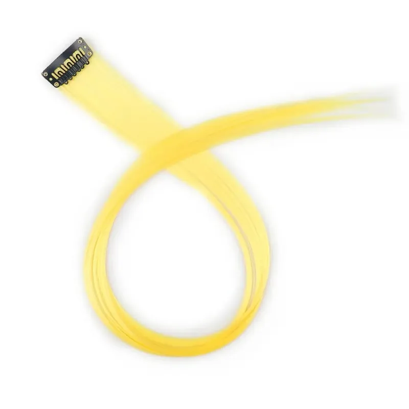 45cm Straight Clip‑on Synthetic Hair Pieces One‑Piece Bright Color Hair Extension Clips DIY Cosplay Hair Accessories