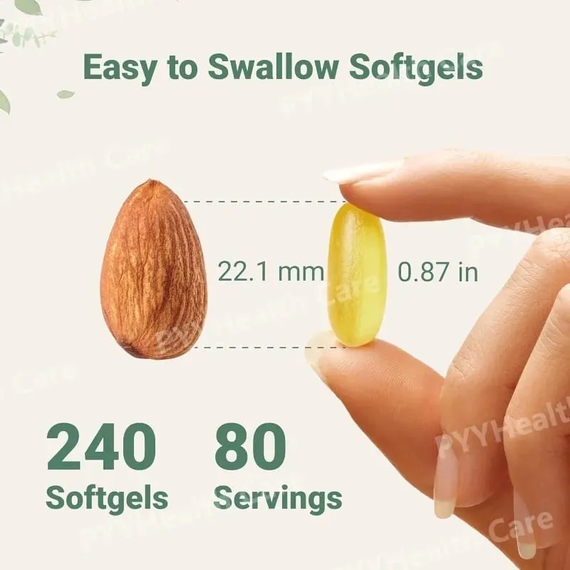 Triple Strength Omega 3 Fish Oil Supplements 4200mg Lemon Flavored Burpless EPA 1200mg DHA 900mg 240 Softgels