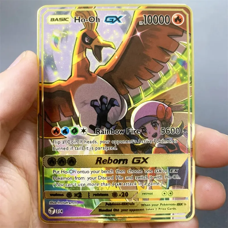İngilizce Metal Pokemon Kartları DIY Arceus Mewtwo Charizard Pikachu Parlak Demir Pokémon GX Vmax EX Oyunu Çocuk Koleksiyonu Kart Oyuncak Hediye