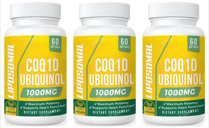 CoQ10 Ubiquinol 1000 mg vegane Kapseln 60 CT liposomales hochabsorbierendes Coenzym Q10 für die tägliche Unterstützung der Herzenergie und Antioxidantien