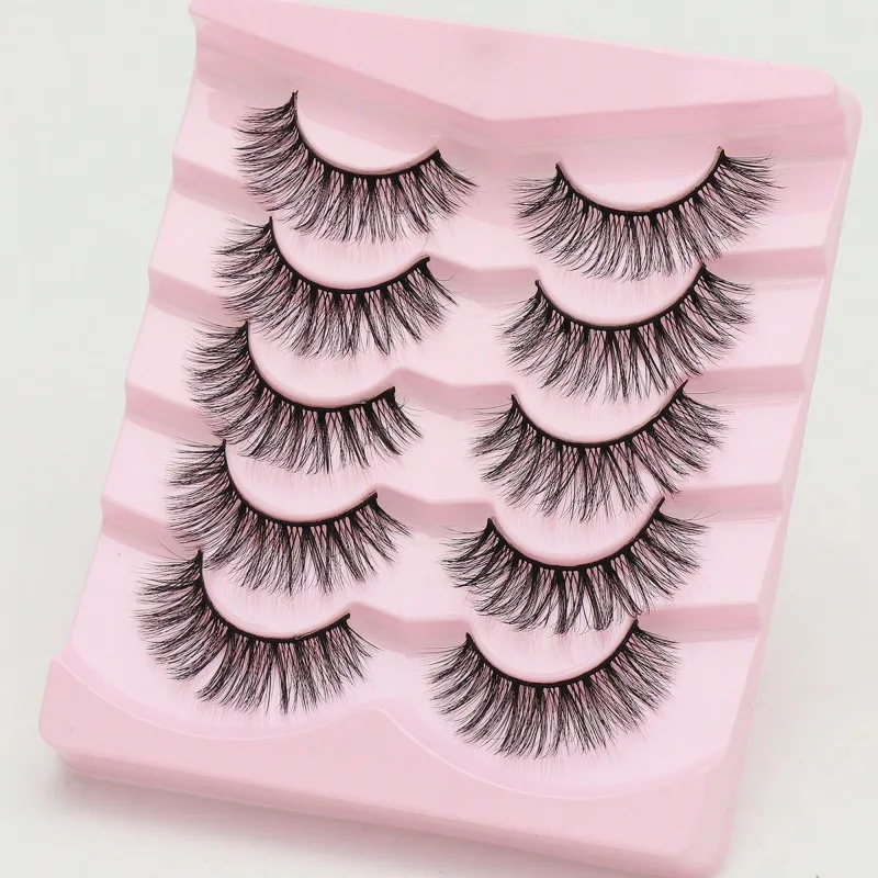 5 Ζεύγη βλεφαρίδων Cat Eye Faux Βλεφαρίδες Βιζόν Βλεφαρίδες με φτερωτό τέλος μακριές βλεφαρίδες Φυσικές μακριές βλεφαρίδες Manga Ψεύτικες βλεφαρίδες Μακιγιάζ